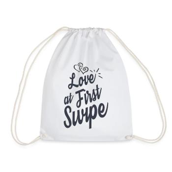 Love at First Swipe, Liebes Spruch, Verliebt sein. - Turnbeutel - Weiß - Vorne