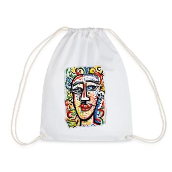 Vibrant portrait with vivid colors - Drawstring Bag - white - Front