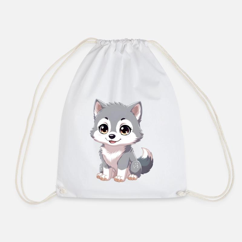 Baby- Wolf - Turnbeutel - Weiß