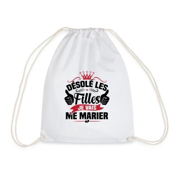 Désolé les filles je vais me marier - Sac de sport léger - blanc - Devant