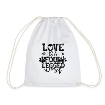 l’amour est un mot à quatre pattes - Drôles de dictons de chat - Sac de sport léger - blanc - Devant