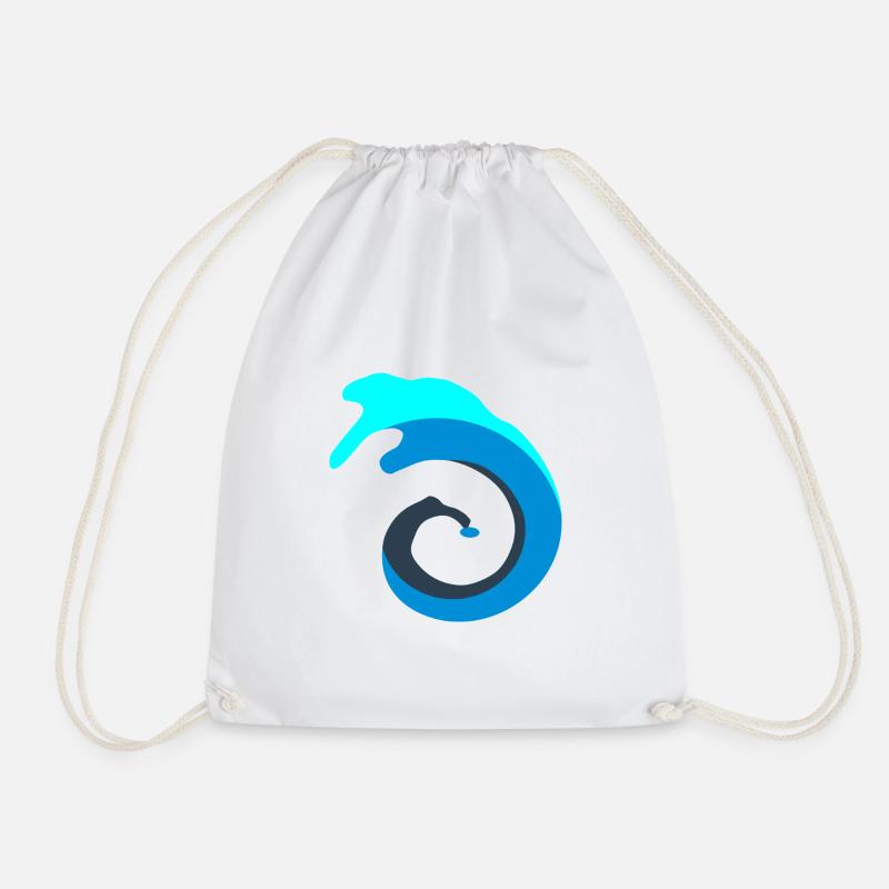 Water Wave! - Drawstring Bag - white