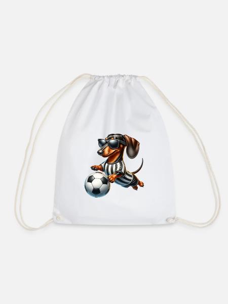 Dachshund Fussballspieler Wiener Hund Fan - Turnbeutel - Weiß