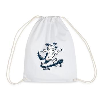 Skate chien - Sac de sport léger - blanc - Devant