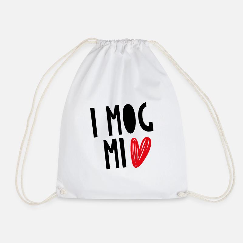 "I MOG MI" - Drawstring Bag - white