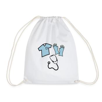 nurse - Drawstring Bag - white - Front