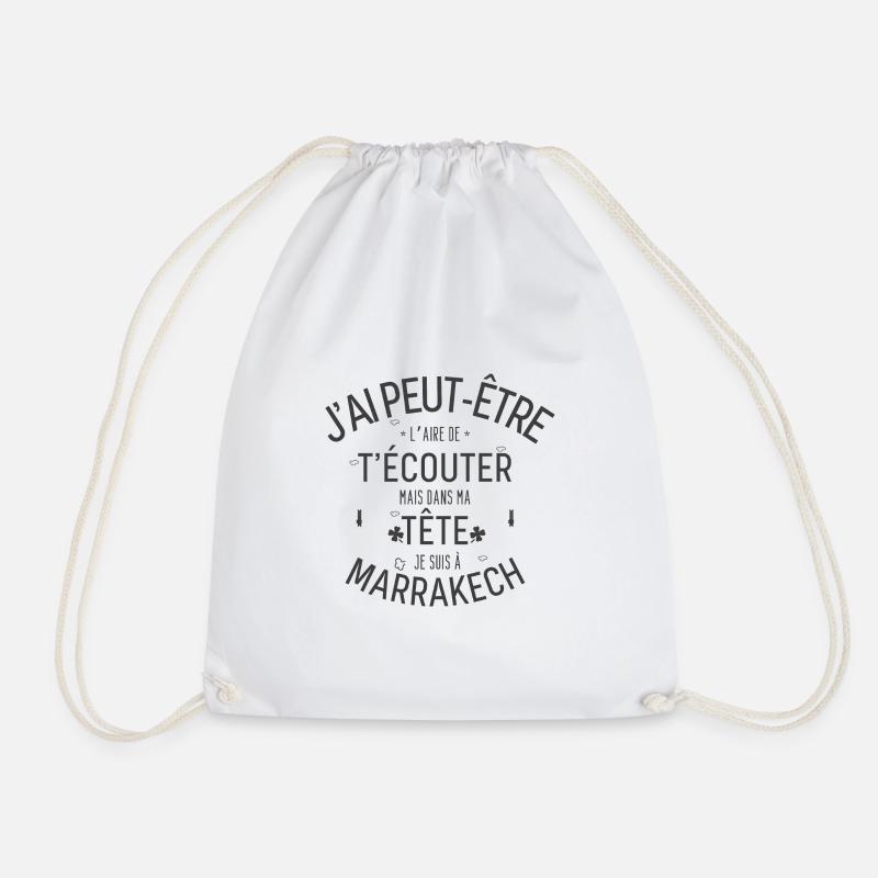 Dans ma Tête je suis à Mararakech - Sac de sport léger - blanc