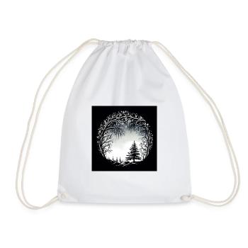 B&W Snowy Tree Design - Turnbeutel - Weiß - Vorne