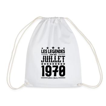 cadeau d'anniversaire Juillet 1970. Cadeau juillet - Sac de sport léger - blanc - Devant