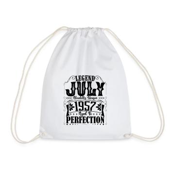 Juli 1957. Geburtstagsgeschenk Juli 1957. - Turnbeutel - Weiß - Vorne