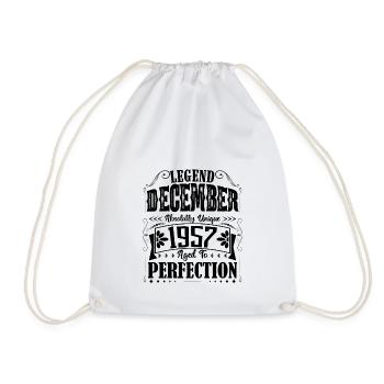 Décembre 1957. Cadeau d'Anniversaire decembre 1957 - Sac de sport léger - blanc - Devant