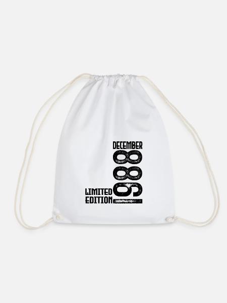 Dezember 1988 Geschenk zum Jahrestag. Dezember 1988. - Turnbeutel - Weiß