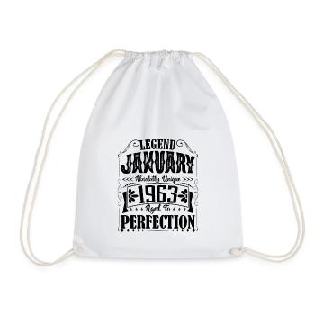 Janvier 1963. Cadeau d'Anniversaire janvier 1963. - Sac de sport léger - blanc - Devant