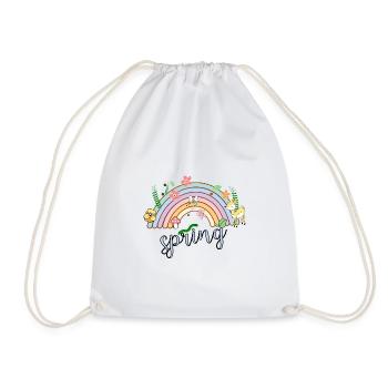 Spring is a season of renewal, - Drawstring Bag - white - Front