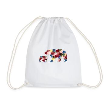 Mama Bear Baby Bear Floral - Drawstring Bag - white - Front