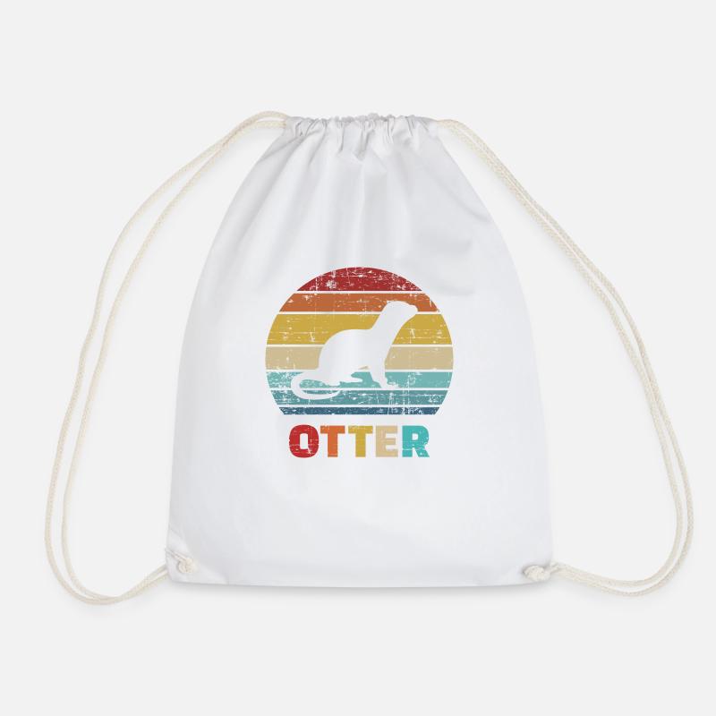 otter - Drawstring Bag - white