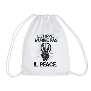 Hippie humour peace and love phrase drôle - Sac de sport léger - blanc - Devant