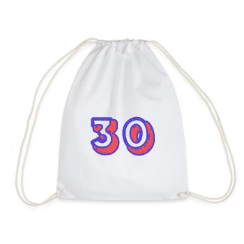 30. 30 YEARS. 30th ANNIVERSARY. 30TH ANNIVERSARY. - Drawstring Bag - white - Front
