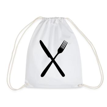 Fourchette et couteau - Sac de sport léger - blanc - Devant