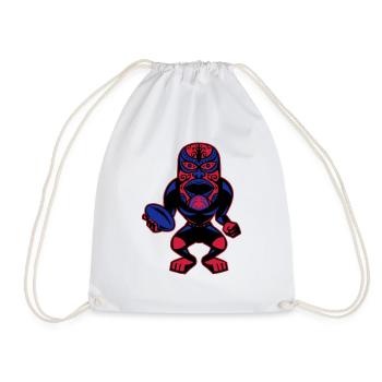 mask_blak - Drawstring Bag - white - Front
