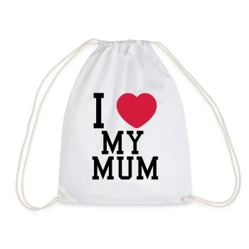 i love my mum - Drawstring Bag - white - Front