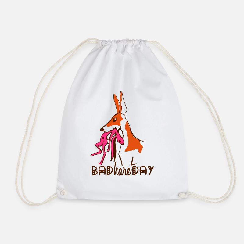 bad_hare_day - Drawstring Bag - white