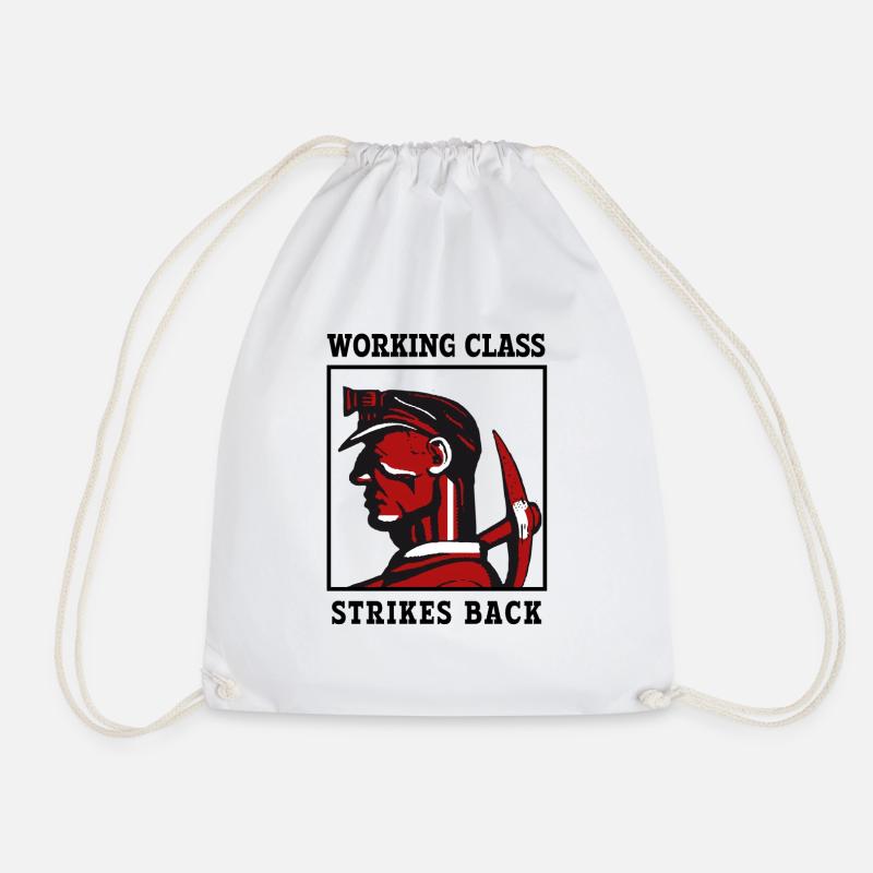 working class - Drawstring Bag - white