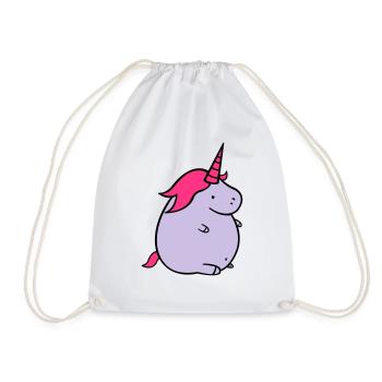 fat_unicorn_02 - Turnbeutel - Weiß - Vorne
