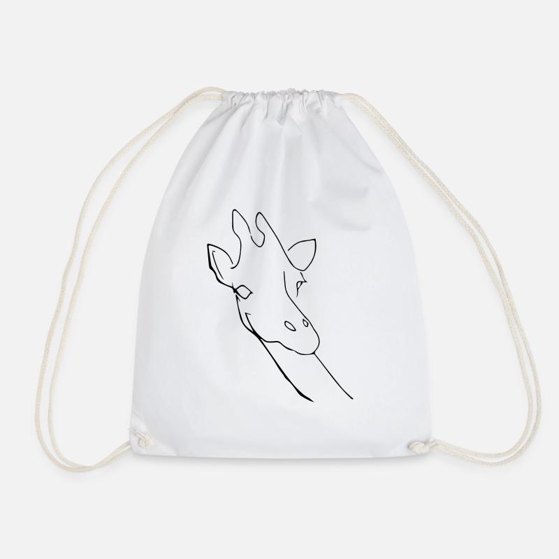 Giraffe - Drawstring Bag - white