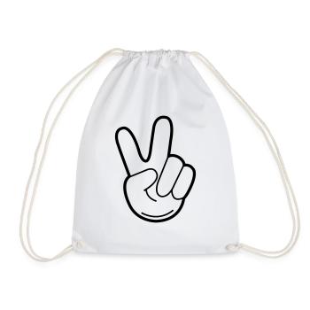 peace hand - Turnbeutel - Weiß - Vorne