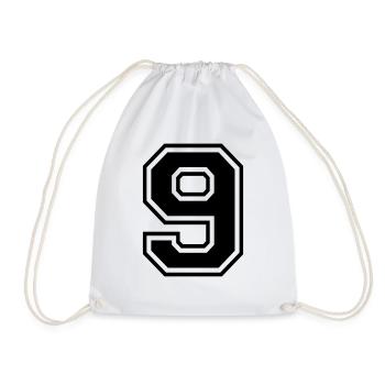 Number 9 Football | Team baseball| university basketball - Drawstring Bag - white - Front