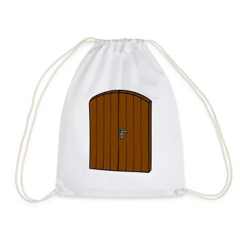 Wooden door - Drawstring Bag - white - Front