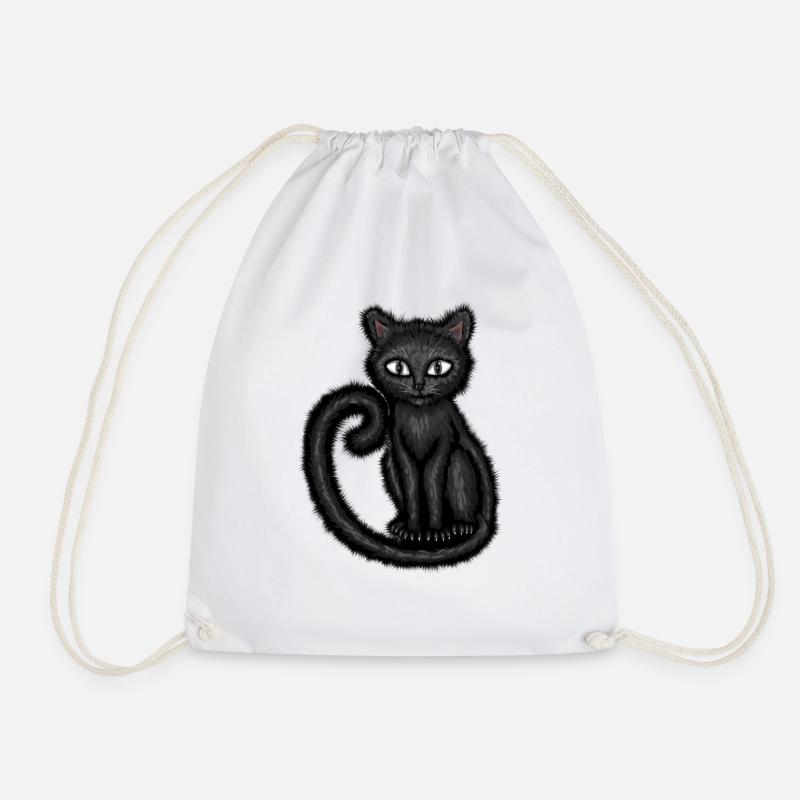Black cat 🐈‍⬛️ - Turnbeutel - Weiß