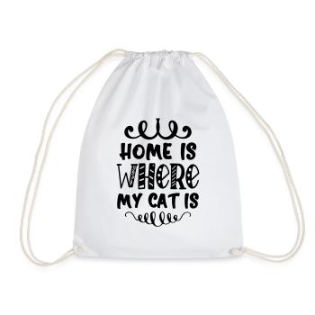 home cat is where my cat is - Turnbeutel - Weiß - Vorne