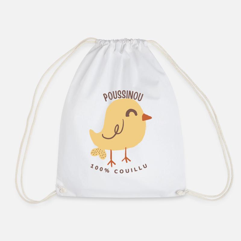 Chick 100% Couillu - Drawstring Bag - white