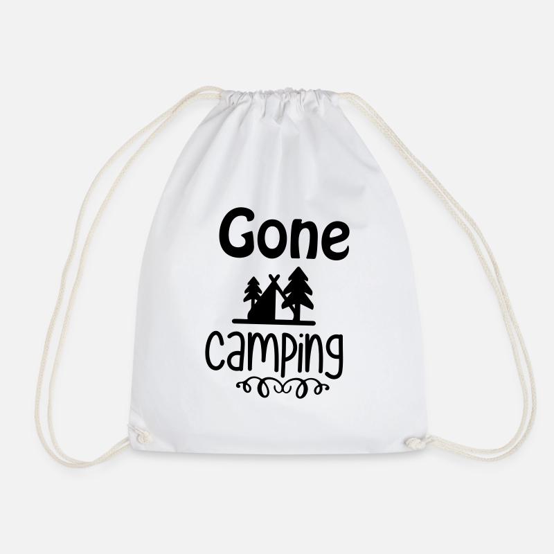 Gone Camping - Drawstring Bag - white