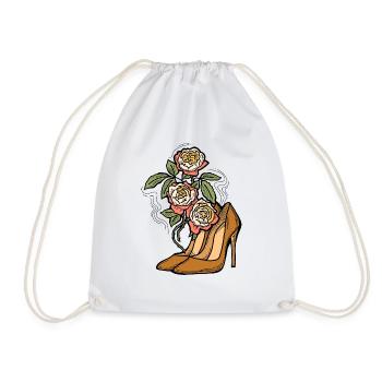 Chaussures à talons hauts avec fleur de rose. Style romantique. - Sac de sport léger - blanc - Devant