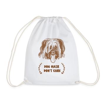 Dog hair dont care - Drawstring Bag - white - Front