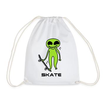 skateboard skate outta space sk8 skateboarder - Turnbeutel - Weiß - Vorne