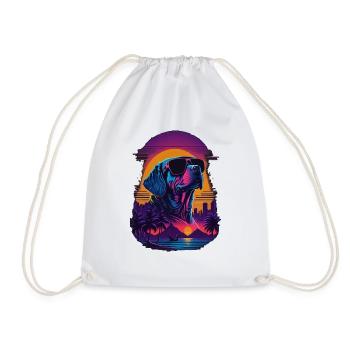 Labrador wears sunglasses - Drawstring Bag - white - Front