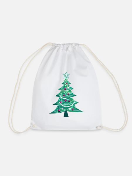 Weihnachten Geschenk Tannenbaum Weihnachtsbaum - Turnbeutel - Weiß