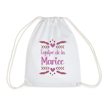 Equipe de la mariée cadeau EVJF témoins mariage - Sac de sport léger - blanc - Devant