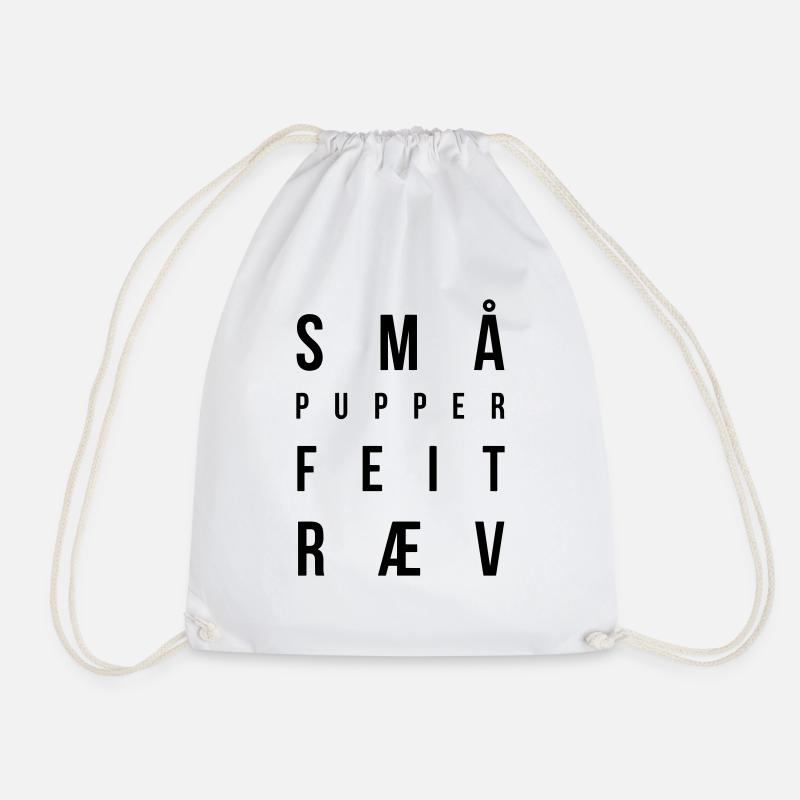 Small tits fat ass - Drawstring Bag - white