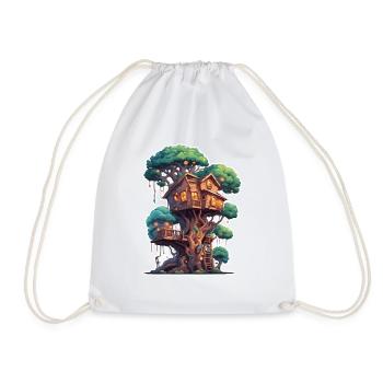 Cabane dans les arbres / Cime des arbres / Cabane dans les arbres / Aventure - Sac de sport léger - blanc - Devant