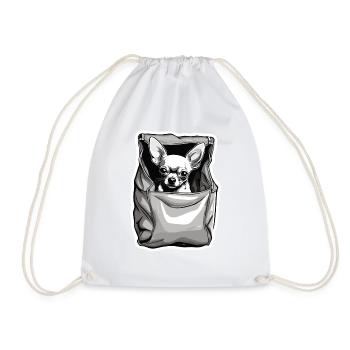 Chihuahua / small dog / animal / tiny / breed - Drawstring Bag - white - Front