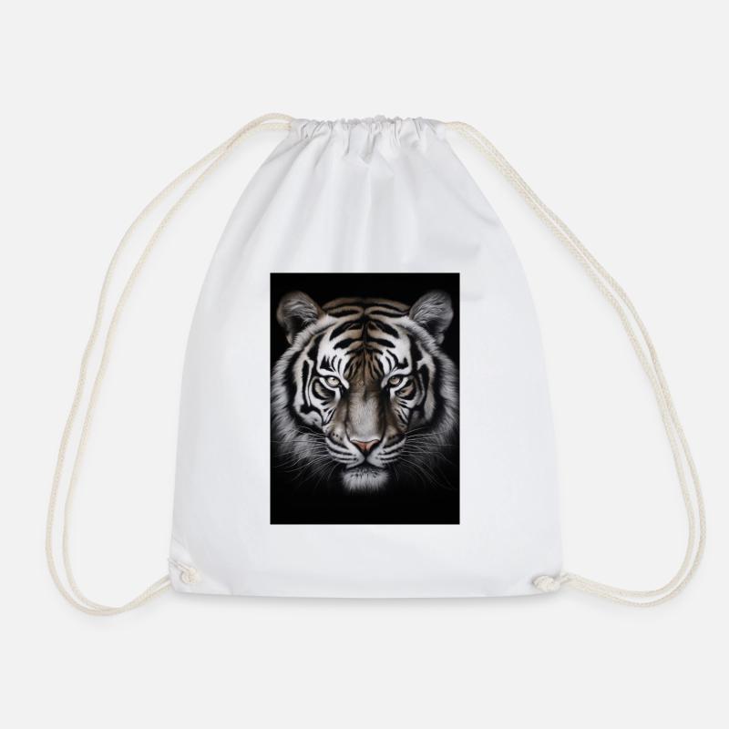 Wild Tiger 4 - Drawstring Bag - white