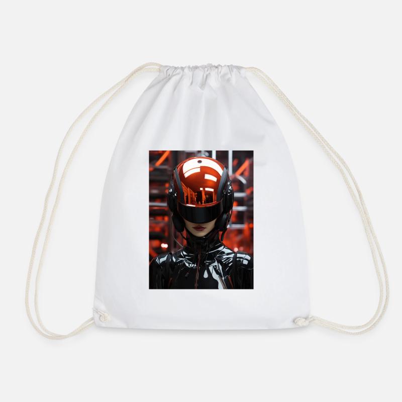 Print Robot 4 - Drawstring Bag - white