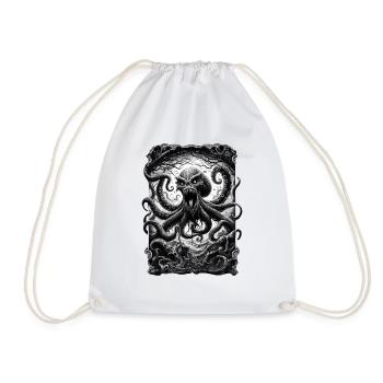 Kraken Dark Octopus Vintage - Drawstring Bag - white - Front