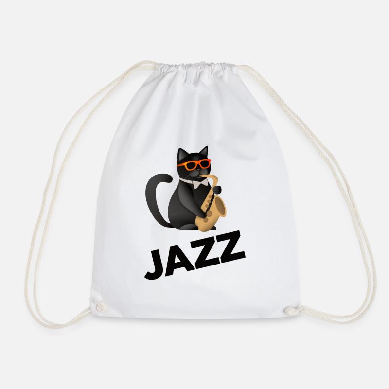 Jazz Cat Saxophon - Turnbeutel - Weiß