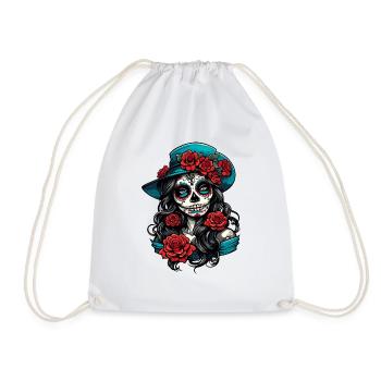 La Catrina / Dia de Muertos / Tattoo / Culture - Drawstring Bag - white - Front